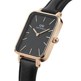 Daniel Wellington Quadro Pressed Sheffield Rose Gold Leather Men's Watch | DW00100449 | Time Watch Specialists