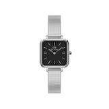 Daniel Wellington Quadro Studio Silver Black dial Women's Watch - DW00100522 | Time Watch Specialists