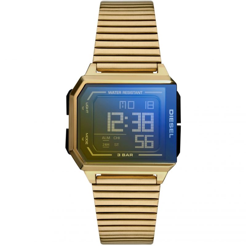 Diesel Chopped Digital Gold - Tone Stainless Steel Men's Watch | DZ1969 | TIME Watches