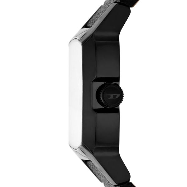 Diesel Cliffhanger Three-Hand Black Leather Men's Watch | DZ2000 | Time Watch Specialists