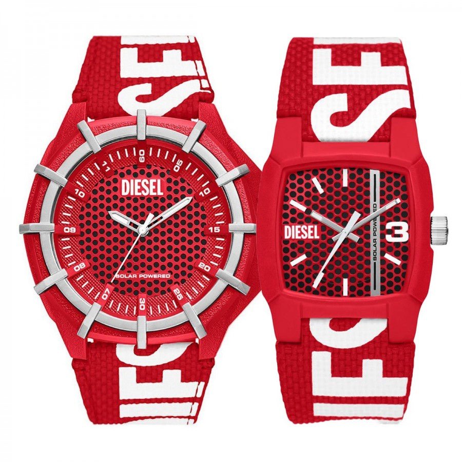 Diesel Red Watch Cliffhanger | | Solar-Powered Specialists Watch Buy rPET Men\'s Three-Hand Time DZ2168