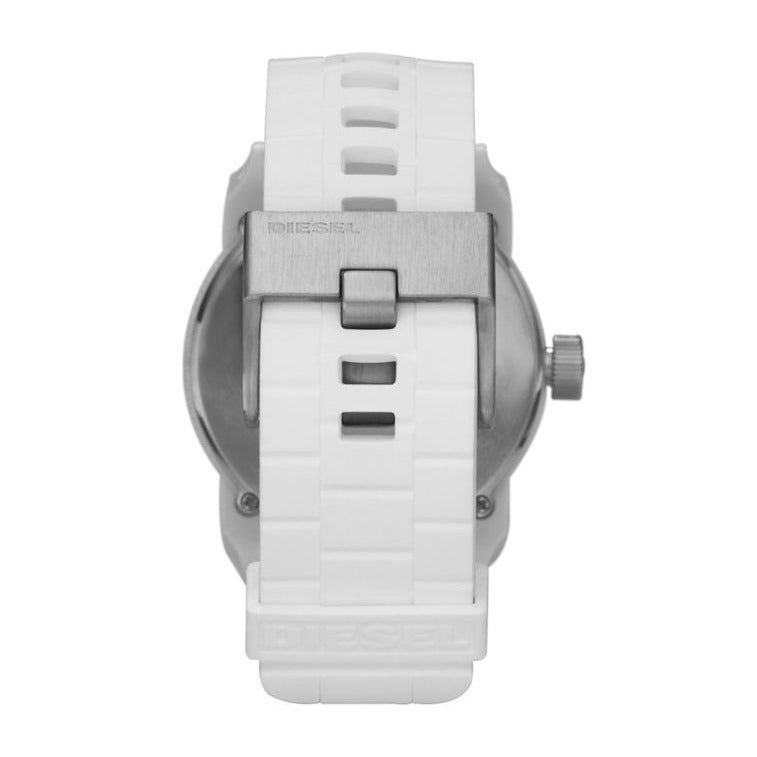 Diesel Double Down White Round Silicone Men's Watch - DZ1436 | Time Watch Specialists