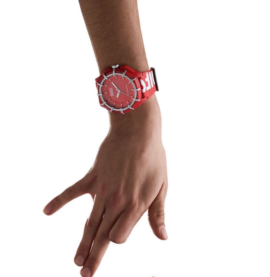 Diesel Framed Three-Hand Solar-Powered Red rPET Men's Watch | DZ4621 | Time Watch Specialists