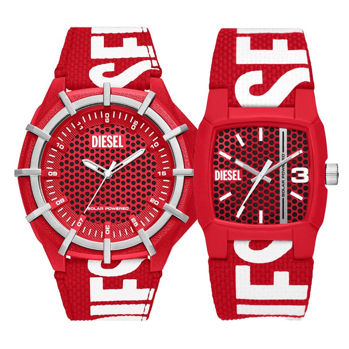 Diesel Framed Three-Hand Solar-Powered Red rPET Men's Watch | DZ4621 | Time Watch Specialists
