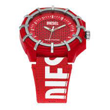 Diesel Framed Three-Hand Solar-Powered Red rPET Men's Watch | DZ4621 | Time Watch Specialists