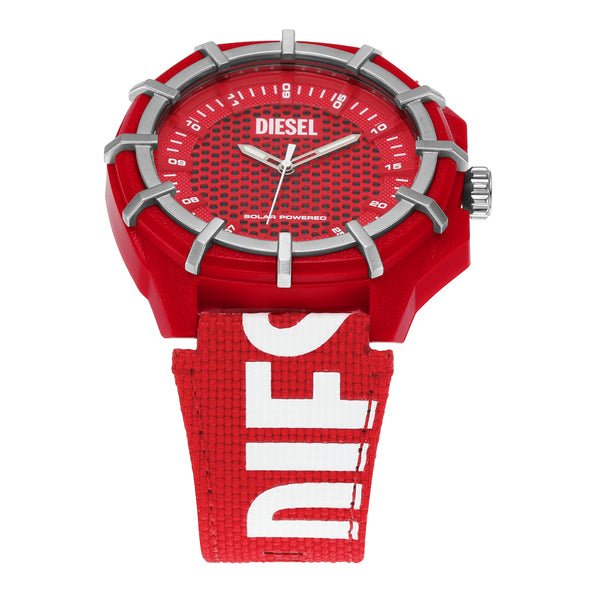 Diesel Framed Three-Hand Solar-Powered Red rPET Men's Watch | DZ4621 | Time Watch Specialists