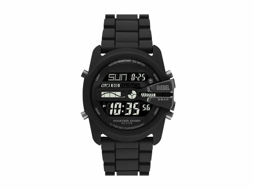 Diesel Master Chief Digital, Black Silicone Men's Watch | DZ2158 | TIME Watches