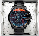 Diesel Mega Chief Black Round Stainless Steel Men's Watch - DZ4318 | Time Watch Specialists