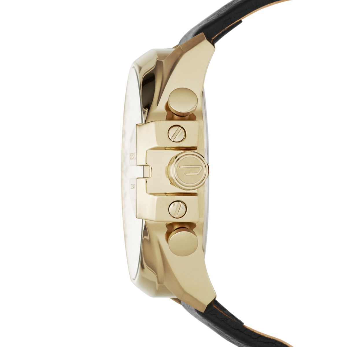 Diesel Mega Chief Gold Round Leather Men's Watch | DZ4344 | TIME Watches