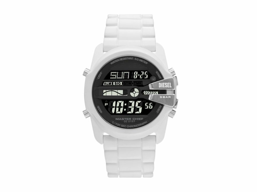 Diesel Men's Master Chief Digital, White Silicone Men's Watch | DZ2157 | TIME Watches