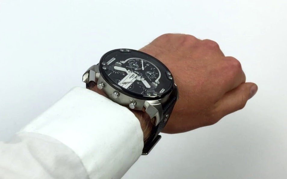 Diesel Men's Mr. Daddy 2.0 Silver Round Leather Watch - DZ7313 | Time Watch Specialists