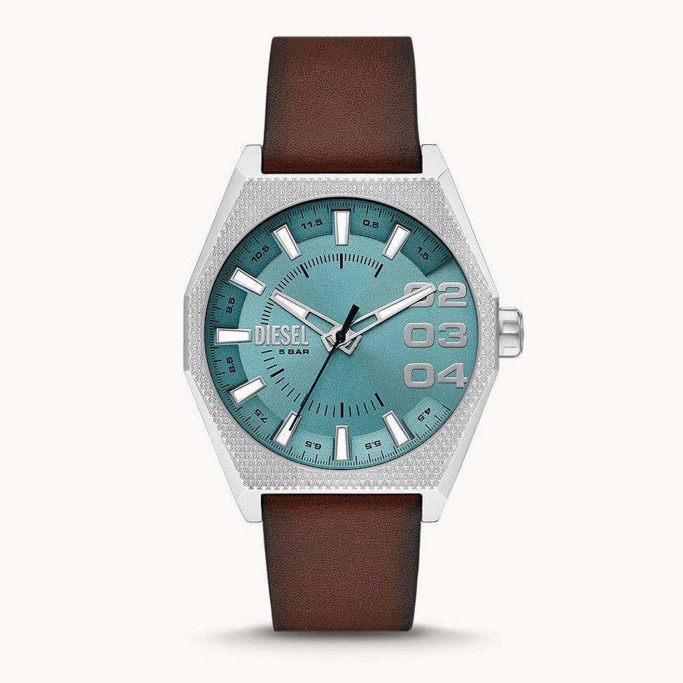 Diesel Scraper Three - Hand Brown Leather Men's Watch | DZ2174 | TIME Watches