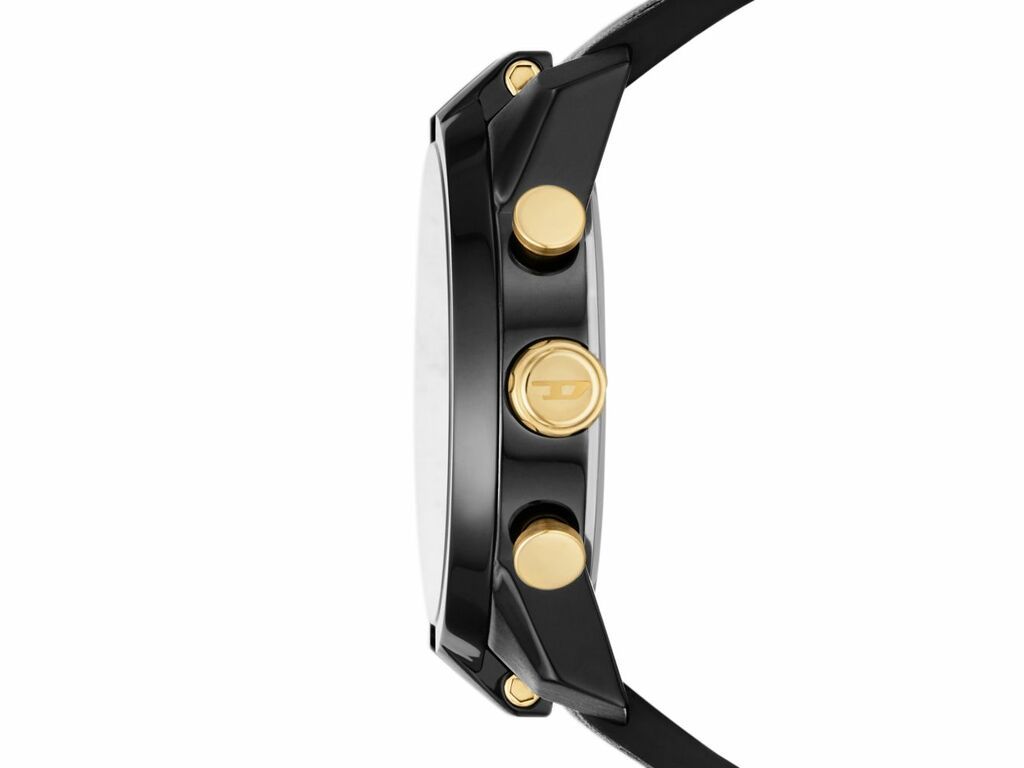 Diesel Split Chronograph Black Leather Men's Watch | DZ4610 | TIME Watches