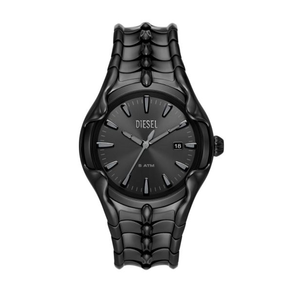 Diesel Vert Three-Hand Date, Black Stainless Steel Men's Watch | DZ2187 | Time Watch Specialists