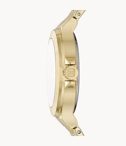 DKNY Chambers Three-Hand Gold-Tone Stainless Steel Woman's Watch | NY6655 | Time Watch Specialists