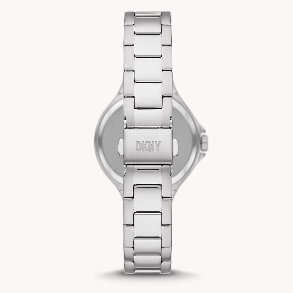 DKNY Chambers Silver Dial and White Steel Bracelet 38mm Women's Watch | NY6641 | TIME Watches