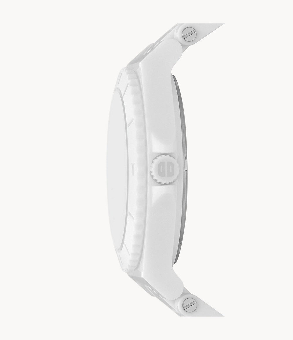 DKNY Chambers Three-Hand White Polyurethane Women's Watch | NY6657 | Time Watch Specialists