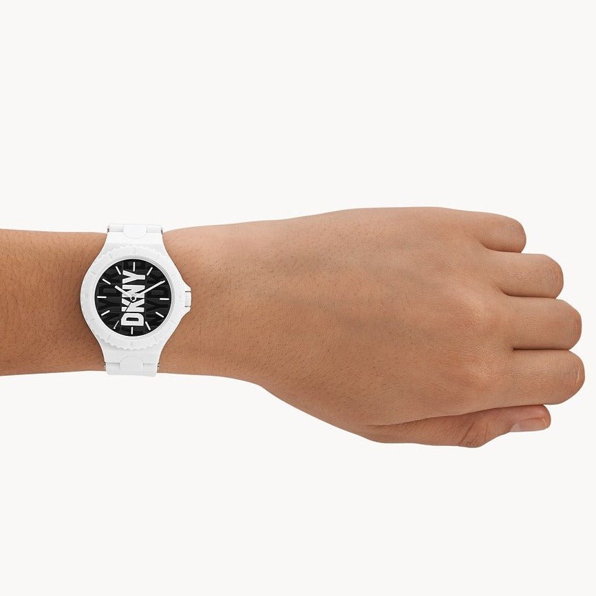 DKNY Chambers White Dial and White Steel Bracelet 38mm Women's Watch | NY6657 | TIME Watches