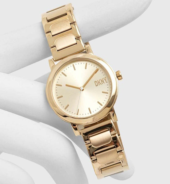 DKNY Soho D Three-Hand Gold-Tone Stainless Steel Women's Watch | NY6651