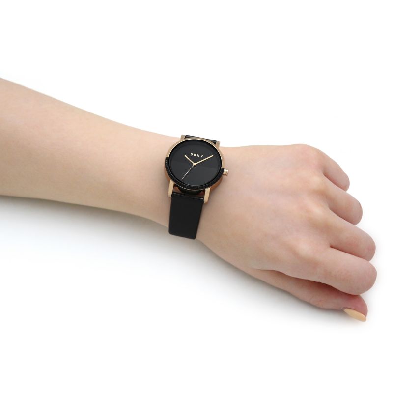 DKNY Soho Black Dial and Black Leather 34mm Women's Watch | NY2988 | TIME Watches