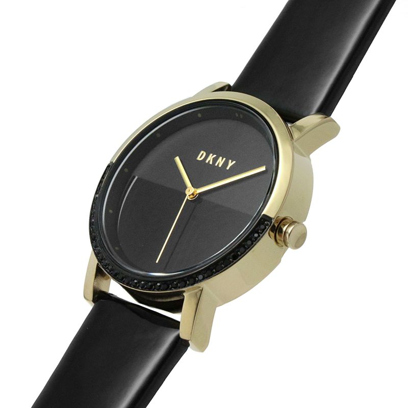 DKNY Soho Black Dial and Black Leather 34mm Women's Watch | NY2988 | TIME Watches