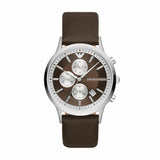 Emporio Armani Chronograph Brown Leather Men's Watch | AR11490 | Time Watch Specialists