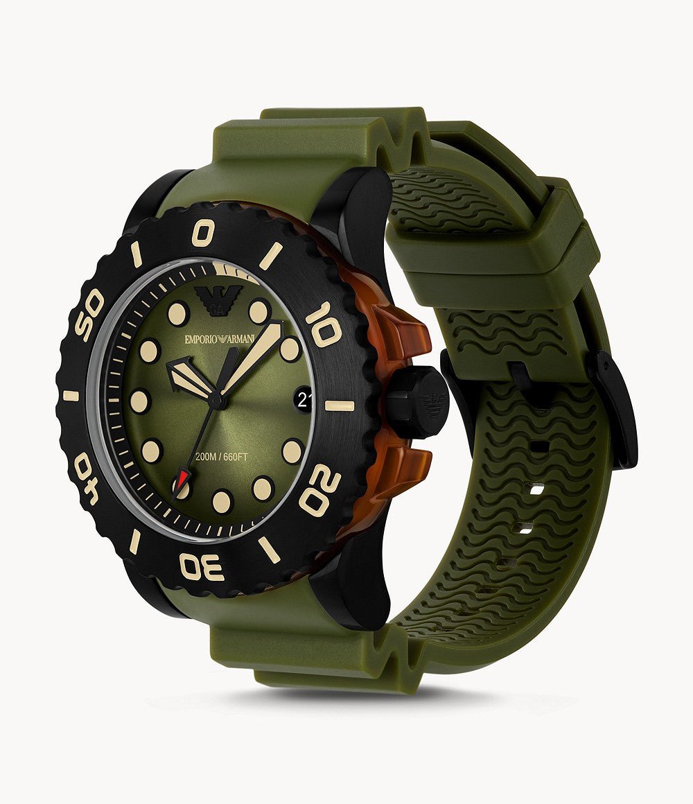 Emporio Armani Three-Hand Date Polyurethane Men's Watch | AR11540 | Time Watch Specialists