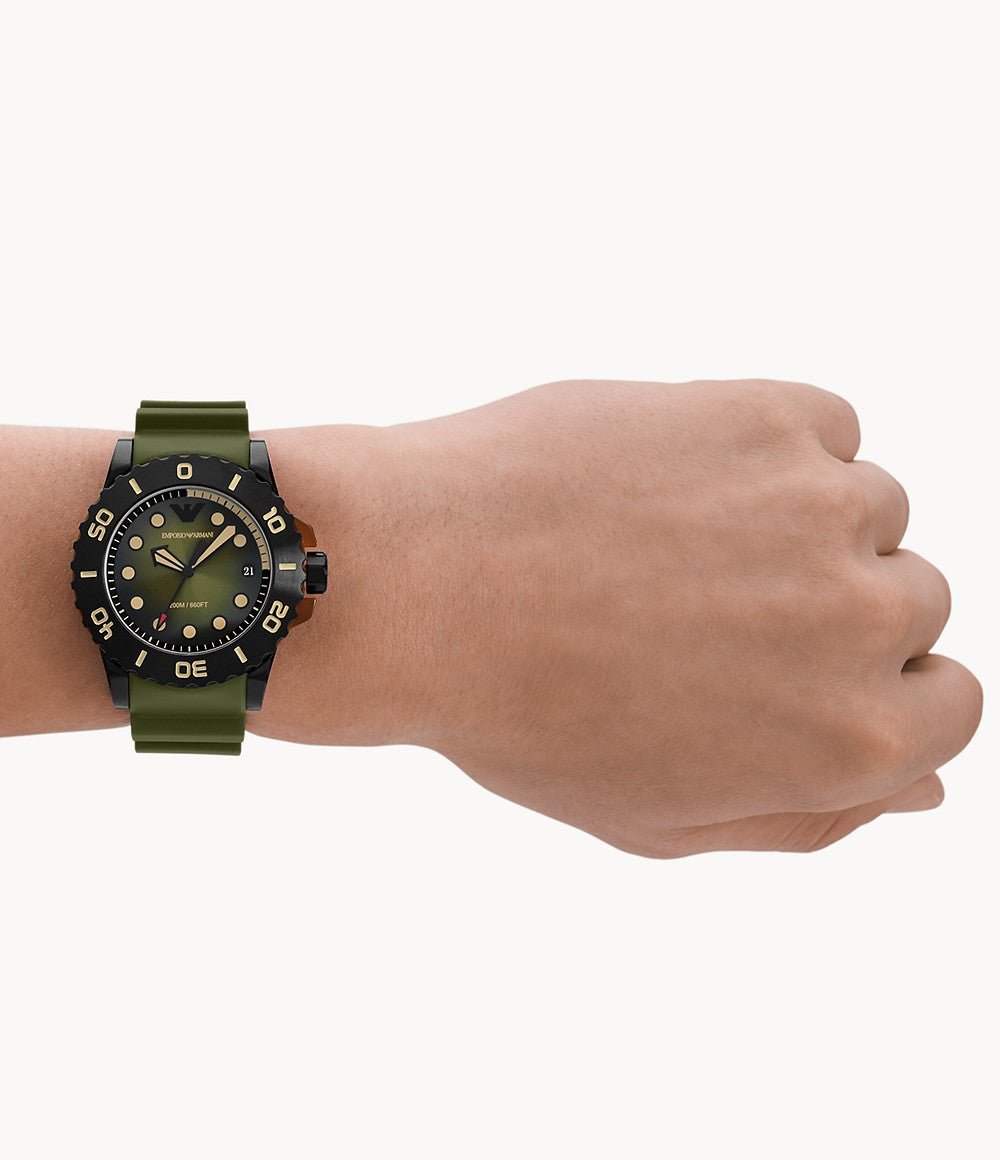 Emporio Armani Three-Hand Date Polyurethane Men's Watch | AR11540 | Time Watch Specialists