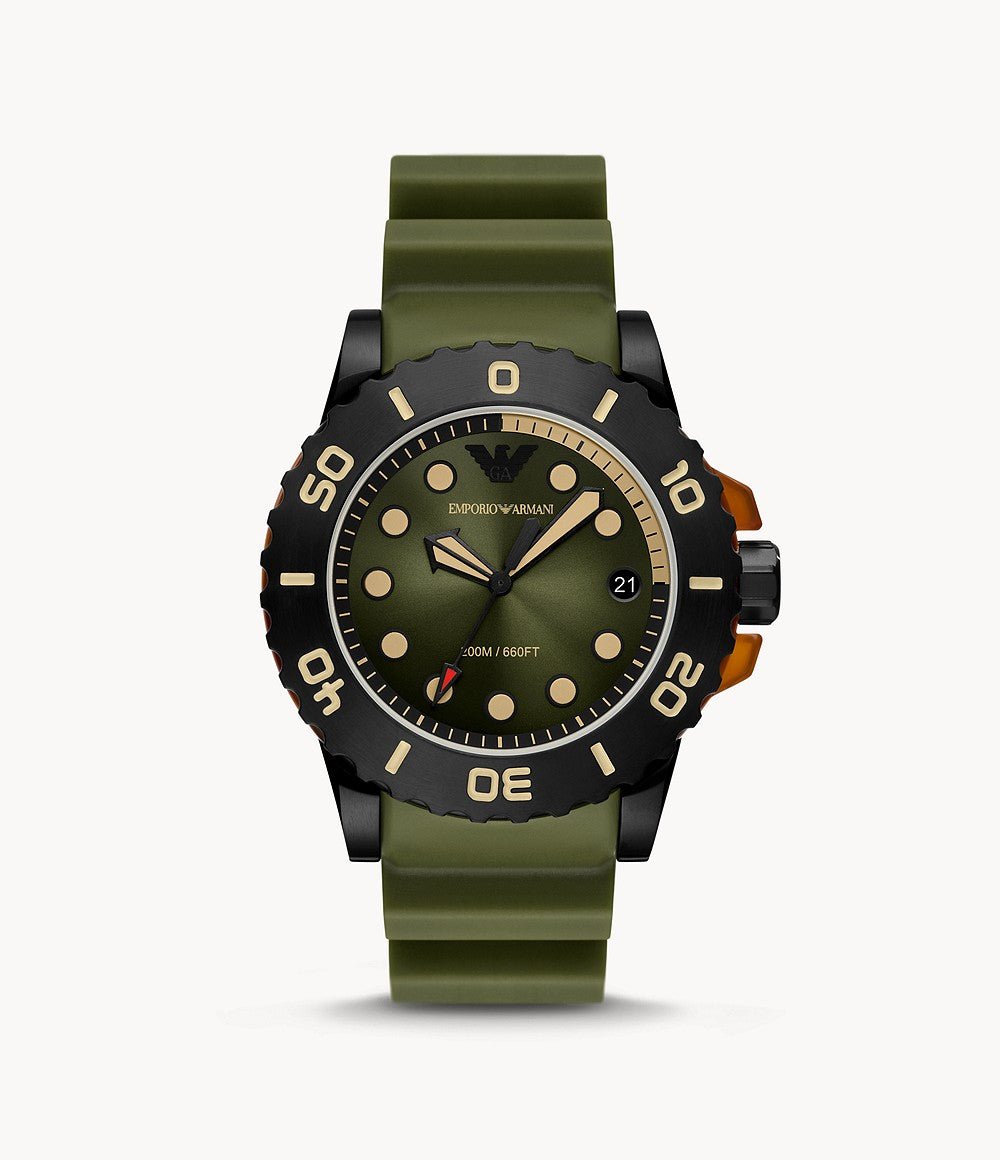 Emporio Armani Three-Hand Date Polyurethane Men's Watch | AR11540 | Time Watch Specialists