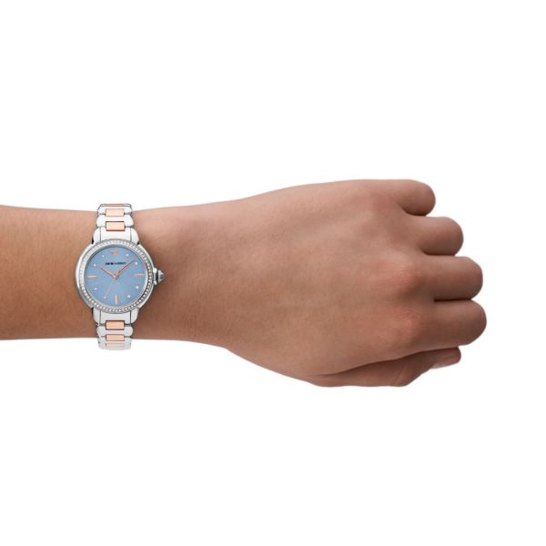 Emporio Armani Three-Hand Two-Tone Stainless Steel Woman's Watch | AR11597 | Time Watch Specialists