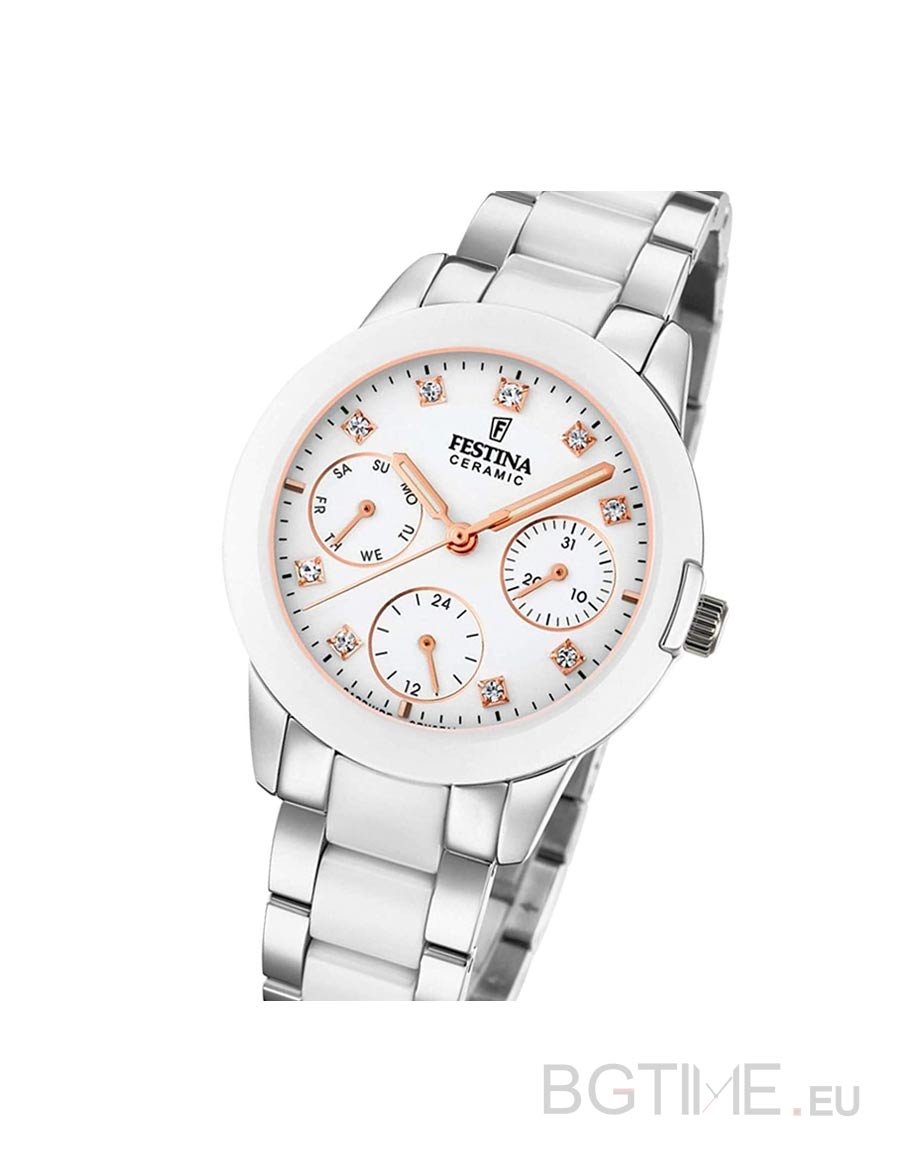 Festina Ceramic White Stainless Steel Woman's Watch | F20497/1 | Time Watch Specialists