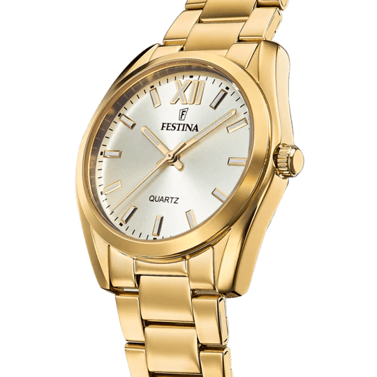 Festina Champagne Stainless Steel Woman's Watch | F20640/1 | Time Watch Specialists