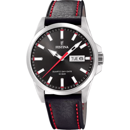 Festina Classic Black Leather Men's Watch | F20358/4 | Time Watch Specialists