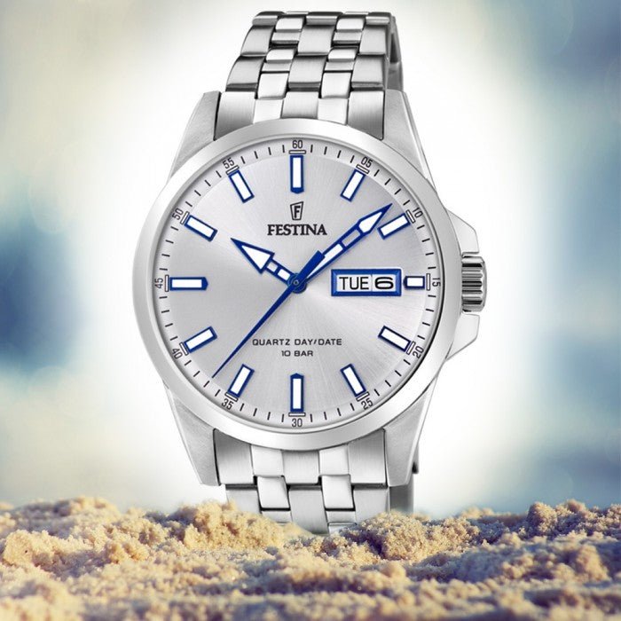 Festina Festina Acero Clasic Silver Stainless Steel Men's Dress Watch | F20357/1 | Time Watch Specialists