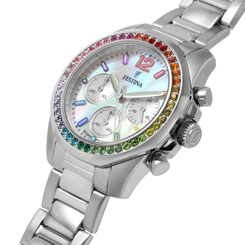 Buy Festina Boyfriend Quartz Chronograph Mother Of Pearl Dial