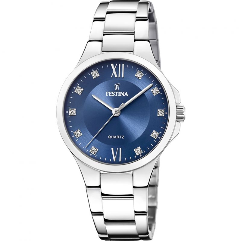 Festina Stainless Steel Blue Dial Woman's Watch | F20582/3 | Time Watch Specialists