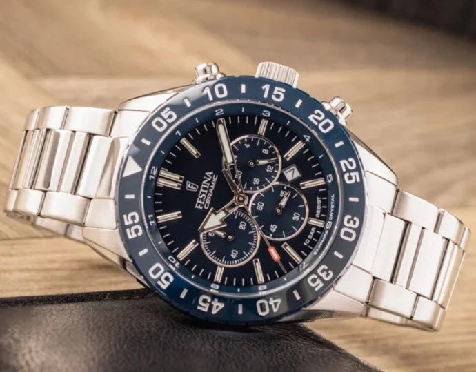 Festina Stainless Steel Ceramic Chronograph Men's Watch | F20575/2 | Time Watch Specialists