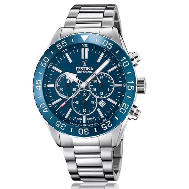 Festina Stainless Steel Ceramic Chronograph Men's Watch | F20575/2 | Time Watch Specialists