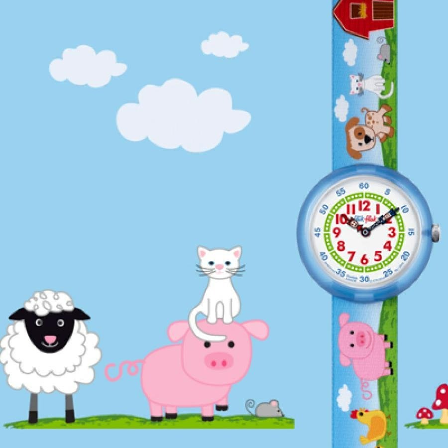 Flik Flak Farmily Blue Textile Watch | FBNP043 | Time Watch Specialists