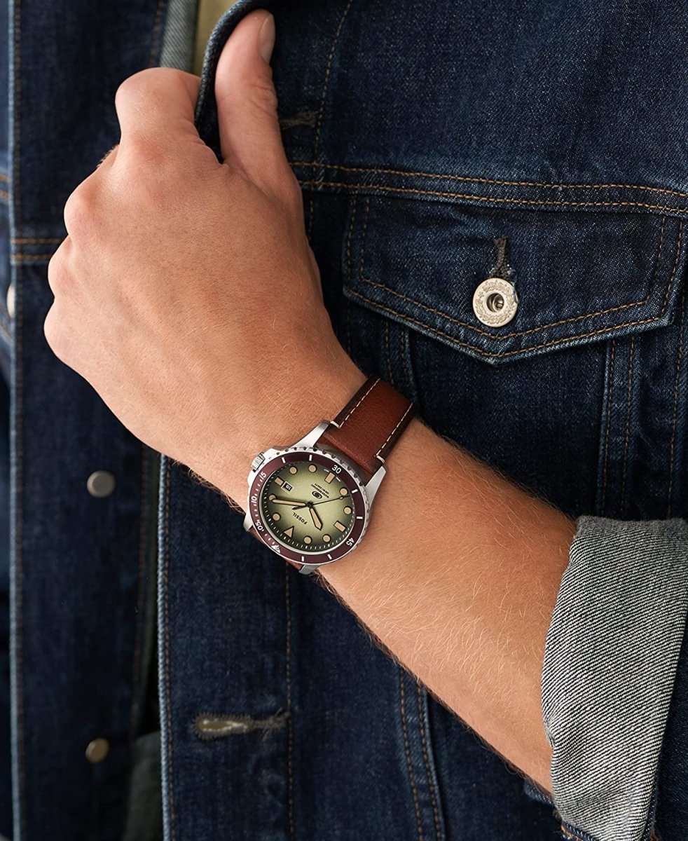 Fossil Blue Analog Green Dial Men's Watch | FS5961 | Time Watch Specialists