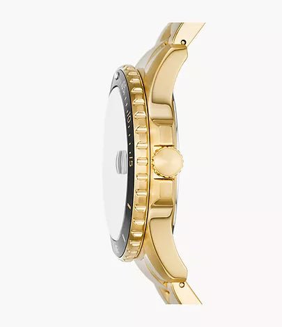 Fossil Blue Dive Three-Hand Date Gold-Tone Stainless Steel Men's Watch| FS6035 | Time Watch Specialists