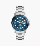 Fossil Blue Dive Three-Hand Date Stainless Steel Men's Watch | FS6050 | Time Watch Specialists