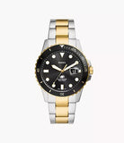 Fossil Blue Dive Three-Hand Date Two-Tone Stainless Steel Men's Watch | FS6031 | Time Watch Specialists