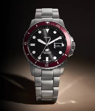 Fossil Blue Dive Three-Hand Stainless Steel Men's Watch | FS6013 | Time Watch Specialists