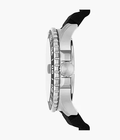 Fossil Blue GMT Black Silicone Men's Watch | FS6036 | Time Watch Specialists