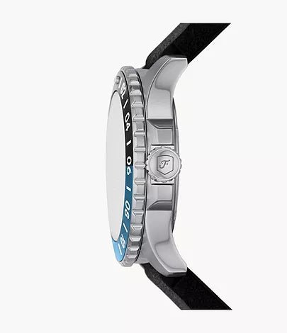 Fossil Blue GMT Black Silicone Men's Watch | FS6049 | Time Watch Specialists