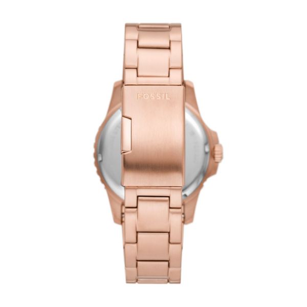 Fossil Blue GMT, Rose Gold-Tone Stainless Steel Men's Watch | FS6027 | Time Watch Specialists