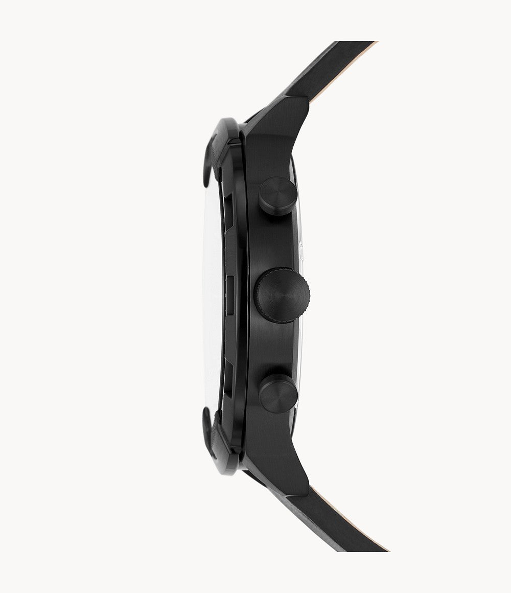 Fossil Bronson Chronograph Black Eco Leather Watch - FS5874 | Time Watch Specialists