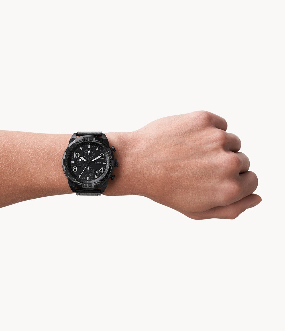 Fossil Bronson Chronograph Black Eco Leather Watch | FS5874 | TIME Watches