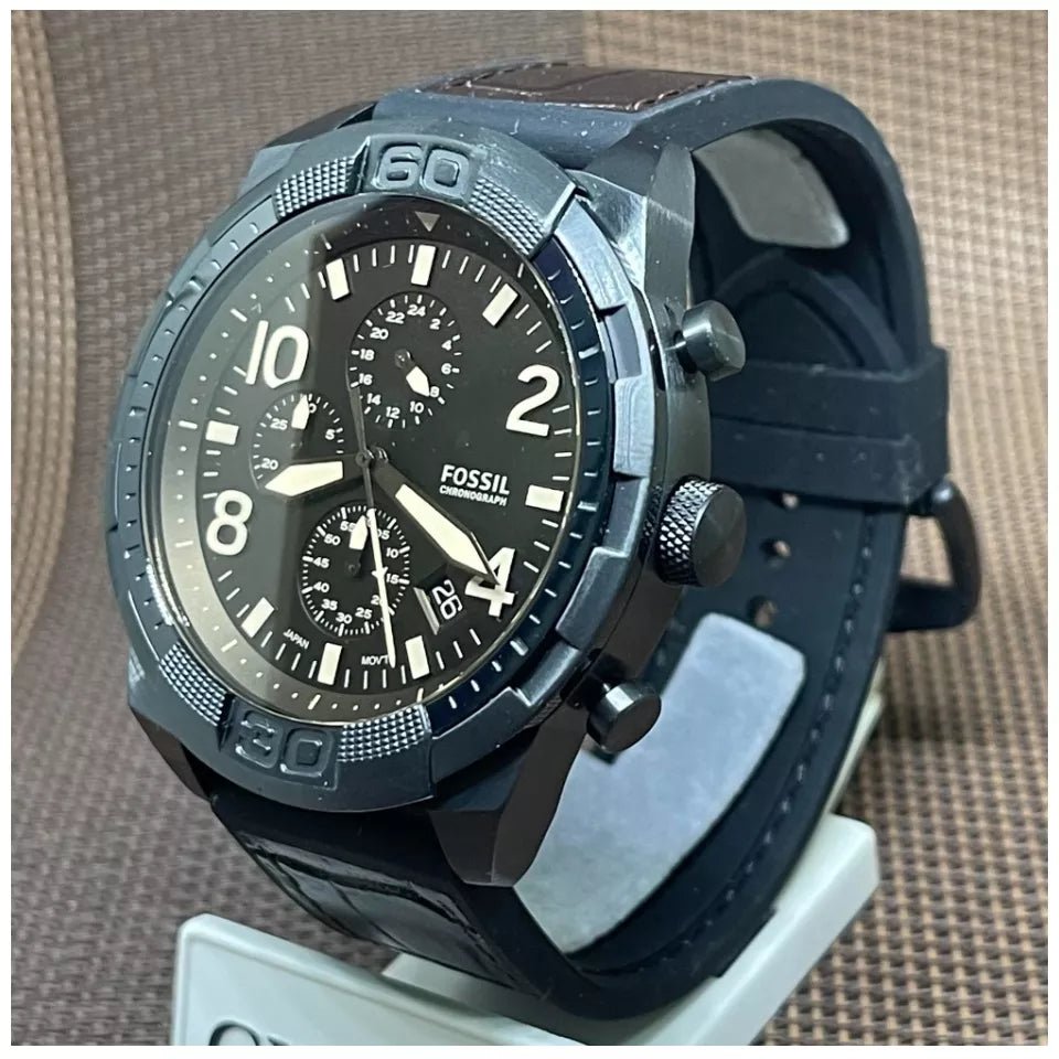 Fossil Bronson Chronograph Brown Croco Leather Men's Watch | FS5713 | TIME Watches